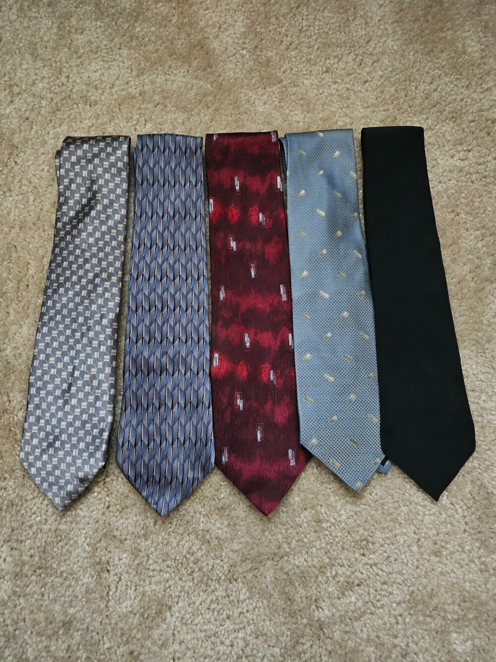 Mens Tie Lot 5 Tasso Elba George Machado Zadi Alfani Neckties Geometric
